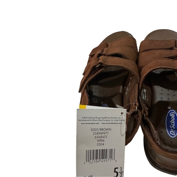 Dr. Scholl's Sissy Gel-Pack Insole Brown Leather Sandals Sz 5.5M Strappy NWT - Picture 9 of 11